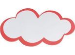 Moderationskarten, wolkenförmig, 250 x 420 mm, 20 Stück, weiß/rot