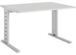 Schäfer Shop Select Schreibtisch Moxxo IQ, Rechteck, C-Fuß, B 1200 x T 800 x H 735 mm, lichtgrau