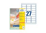 Avery Zweckform Universal-Etiketten, 2700 Etiketten, 63,5 x 29,6 mm