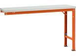 Manuflex Ansatztisch UNIVERSAL Spezial, 1500 x 800 mm, Melamin lichtgrau, rotorange