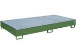Bauer Regalwanne RW-GR 2700-2 PE, mit PE-Einsatz, mit Gitterrost, L 2665 x B 1315 x H 305 mm, resedagrün RAL 6011