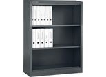 Schäfer Shop Select Regalschrank MS, 3 OH, B 800 x T 400 x H 1215 mm, Stahlblech, Basaltgrau