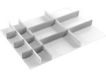 Schubladeneinsatz Treston, 3 Unterteiler & 10 Mittelplatten, B 900 mm, für Serie 90 mit H 75 mm