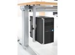 Schäfer Shop Genius CPU-Halter für Schreibtische ERGOSTYLE S, breiten- & höhenverstellb., Stahl pulverbeschichtet, weißalu