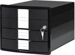 Schubladenbox HAN Impuls 2.0, Format A4, 3 geschlossene Schübe, stapelbar, abschließbar, schwarz