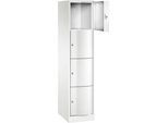 C+P Schließfachschrank Resisto, 1 Abteil, 4 Fächer, B 396 x T 540 x H 1950 mm, Verkehrsweiß
