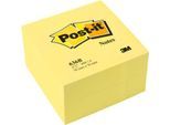 POST-IT Haftnotizen 653 Würfel, 76 x 76 mm, selbsthaftend, wiederablösbar, cellophanfrei verpackt, 450 Blatt, gelb