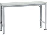 Manuflex Grundtisch UNIVERSAL Spezial, 1500 x 800 mm, Kunststoff lichtgrau, alusilber