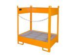 Fass-Stapelpalette Bauer FSP-2, seitlich offen, für 2 x 200 l Fass, orange