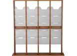 Update Display Boden-Prospektständer WoodMagazine, 40 x DIN A4, doppelseitig, Buchenholz, Acrylglas, freistehend, Buche