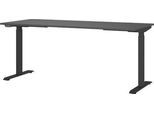 Schreibtisch Porto, elektrisch höhenverstellbar, T-Fuß, B 1800 x T 800 x H 720-1200 mm, graphit/schwarz + Memory-USB-Panel