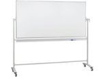 Franken Mobile Drehtafel, 360° schwenkbar, beidseitig beschreibbar, mit Stativ und Rollen, B 2000 x H 1000 mm, lackiert weiß