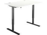 Schreibtisch Start Off, elektrisch höhenverstellbar, Rechteck, T-Fuß, B 1200 x T 800 x H 755-1255 mm, weiß/schwarz