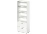 Schäfer Shop Genius Kombischrank TETRIS WOOD, 6 OH, H 2270 mm, 2 Hängeregistraturauszüge, Höhe inkl. Gleiter, weiß