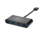 USB Hub Kensington UH400 K39121EU, 4 USB 3.0 Anschlüsse, Übertragungsgeschwindigkeit 5 GBit/s, schwarz