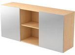 Sideboard TARVIS, 2 OH, mit Schiebetüren, B 1600 x T 420 x H 748 mm, Ahorn-Dekor