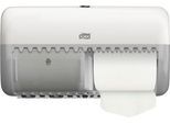 Tork® Toilettenpapierspender 557000, für Kleinrollen, Abriss-Technik, B 286 x T 153 x H 158 mm, Kunststoff, weiß