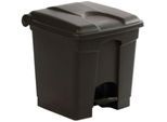 Tretabfalleimer Probbax, Volumen 30 l, mit Deckel, L 410 x B 398 x H 435 mm, Kunststoff, schwarz-dunkelgrau