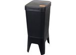 BonTon Abfallbehälter Circubin, 40 Liter, Polypropylen, Klappdeckel, B 300 x T 410 x H 760 mm, anthrazit