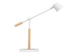 LED-Tischleuchte UNILUX VICKY, 9 W, 900 lm, 3000 K, 3 Leuchtstärken, dimmbar, USB-Ladefunktion, Buchenholz & Stahl, weiß-buche