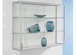 Wand-Präsentationsvitrine, 1220 x 300 x 1020 mm, silber