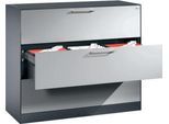 Hängeregistraturschrank ASISTO C 3000, 3 Schubladen, 3-bahnig, B 1200 mm, anthrazit/alusilber