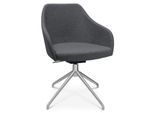 Konferenzsessel Topstar Sitness Life 2.1, dreh-/sitzhöhenverstellbar, Armlehnen, B 350-480 x T 460 x H 460-490 mm, 4-Fußgestell, Alu matt & Stoff, anthr.