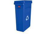 Rubbermaid Abfallbehälter Slim Jim, mit Recycling-Symbol, L 510 x B 280 x H 750 mm, 87 l, Kunststoff, blau