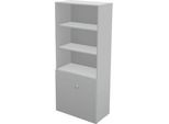 Schäfer Shop Genius Regal-Schrank-Kombination TETRIS WALL, 5 Ordnerhöhen, B 800 x T 440 x H 1880 mm, lichtgrau