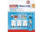 tesa® Powerstrips Klebehaken, selbstklebend, weiß, ablösbar & wiederverwendbar, Tragkraft bis 1,0 kg, 3 Stück