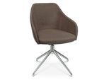 Konferenzsessel Topstar Sitness Life 2.1, dreh-/sitzhöhenverstellbar, Armlehnen, B 350-480 x T 460 x H 460-490 mm, 4-Fußgestell, Alu poliert & Stoff, braun