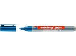 Whiteboardmarker Edding 361, Schreibfarbe Blau, Rundspitze, Strichstärke 1 mm, trocken abwischbar, mit Kappe und Clip, nachfüllbar, 10 Stück