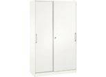 Schiebetürenschrank ASISTO C 3000, 5 Ordnerhöhen, abschließbar, Breite 1200 mm, weiß/weiß