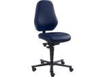 Labordrehstuhl LEANOS 9138, mit Rollen, Kunstleder, blau