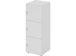 Schließfachschrank Topas Line, 3 Ordnerhöhen, 3 Fächer, Zylinderschloss, B 400 x T 420 x H 1100 mm, grau/grau