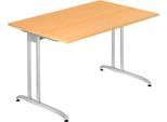 Schreibtisch TARA, C-Fuß, Rechteck, B 1200 x T 800 x H 720 mm, Buche-Dekor