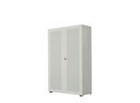 Flügeltürenschrank, 2-türig, Akustikfront, 800 x 1930 mm, 5 OH, lichtgrau