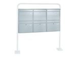 Rottner Briefkastenanlage, mit 6 Briefkästen, ohne Ständer, H 635 x B 1160 x T 125 mm, Edelstahl