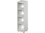 Schäfer Shop Genius Regal TETRIS WOOD, 4 OH, Höhe inkl. Gleiter, B 400 mm, lichtgrau