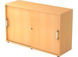 Schiebetürenschrank TARVIS, 2 Ordnerhöhen, B 1200 x T 400 x H 748 mm, abschließ- & stapelbar, Buche-Dekor