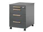 Schäfer Shop Select Rollcontainer Start Off Wood, 3 Schübe, Utensilienauszug, B 432 x T 580 x H 595 mm, Holz, graphit