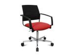Schäfer Shop Genius Besucherstuhl SSI Proline Visit S3+, Netzrückenlehne, Universalrollen, rot/schwarz