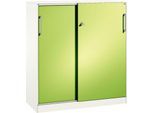 Schiebetürenschrank ASISTO C 3000, 3 Ordnerhöhen, mit Abdeckplatte, Breite 1200 mm,