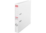 Ordner Esselte® No. 1, A4, Rückenbreite 50 mm, für ca. 350 Blatt, Hebelmechanik, Rückenschild, Griffloch & Raumsparschlitze, FSC®-Karton, weiß