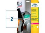 Avery Zweckform Etiketten L7916-10, ultraresistent, geeignet für Laserdrucker, 210 x 148 mm, 20 Stück/10 A4-Bogen, Polyethylen-Folie, weiß