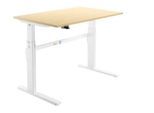 Schäfer Shop Select Schreibtisch, elektrisch höhenverstellbar, Rechteck, C-Fuß, B 1200 x T 800 x H 725-1185 mm, Ahorn/weiß