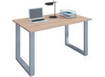 Schreibtisch, Rechteck, Bügelfuß, B 1100 x T 500 x H 760 mm, Sonoma Eiche/silber