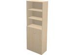 Schäfer Shop Genius Regal-Schrank-Kombination TETRIS WALL, 6 Ordnerhöhen, B 800 x T 440 x H 2250 mm, Ahorn-Dekor