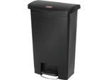 Rubbermaid Tretabfalleimer Slim Jim Step-On, L 457 x B 292 x H 719 mm, 50 l, Kunststoff, schwarz