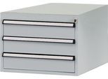 Manuflex Schubladen-Unterbauten, für Werkbank Profi Tiefe 700 mm, alusilber